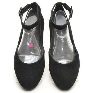 Stuart Weitzman Domain Black Suede Ballet Flat 8 M